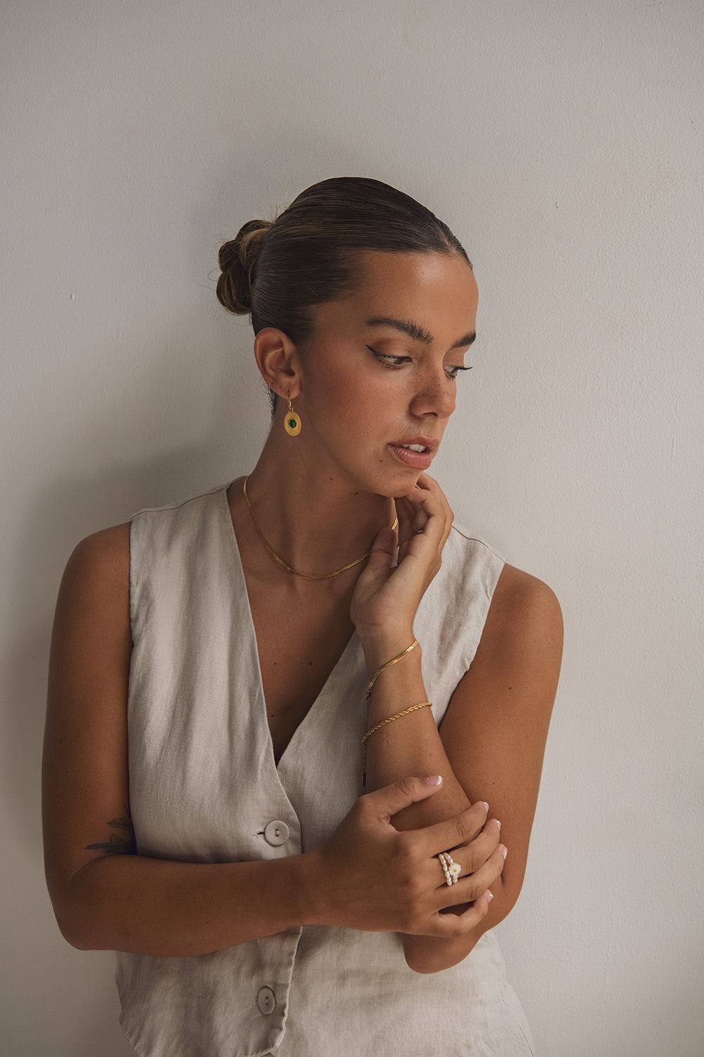 Emerald Earrings - Gold - Earrings