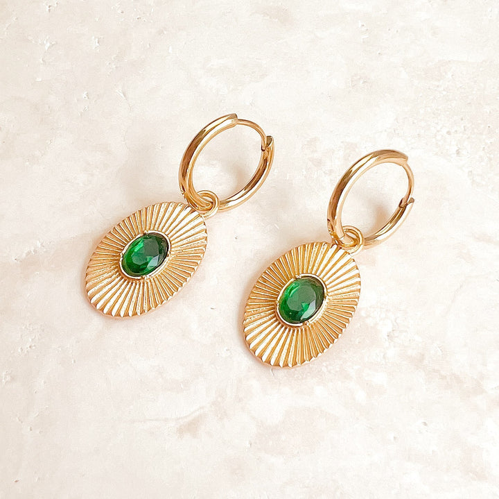 Emerald Earrings - Gold - Earrings
