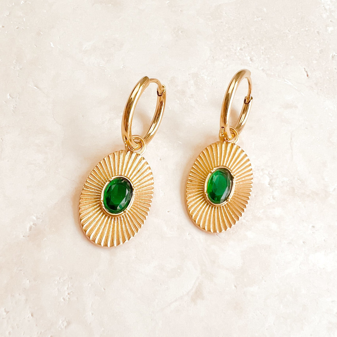 Emerald Earrings - Gold - Earrings
