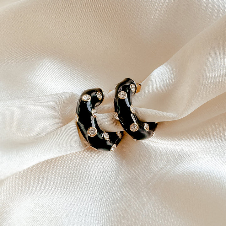 Ezra Stud Earrings - Black - Earrings