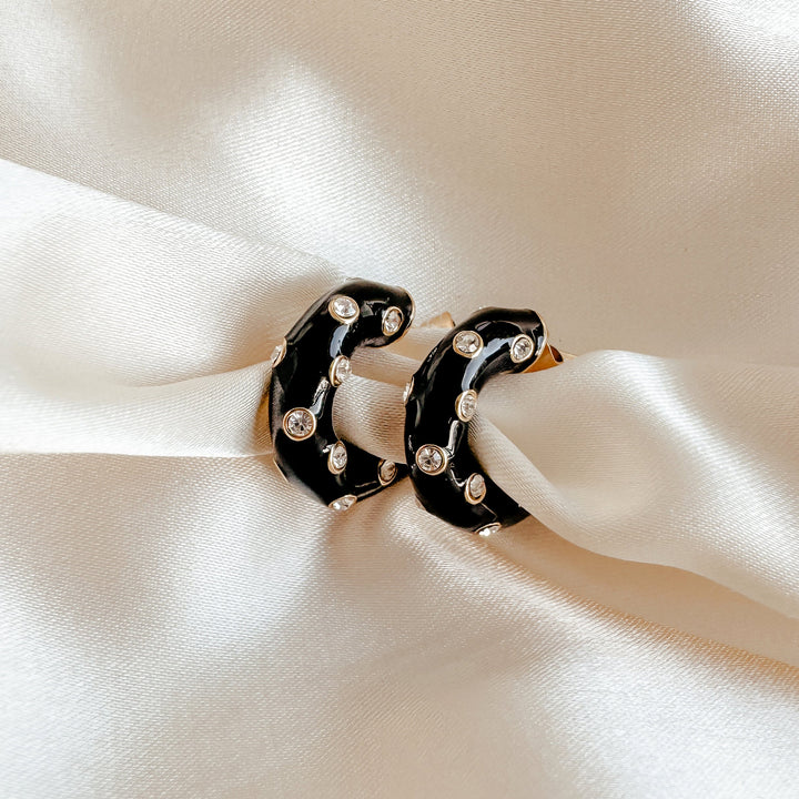 Ezra Stud Earrings - Black - Earrings