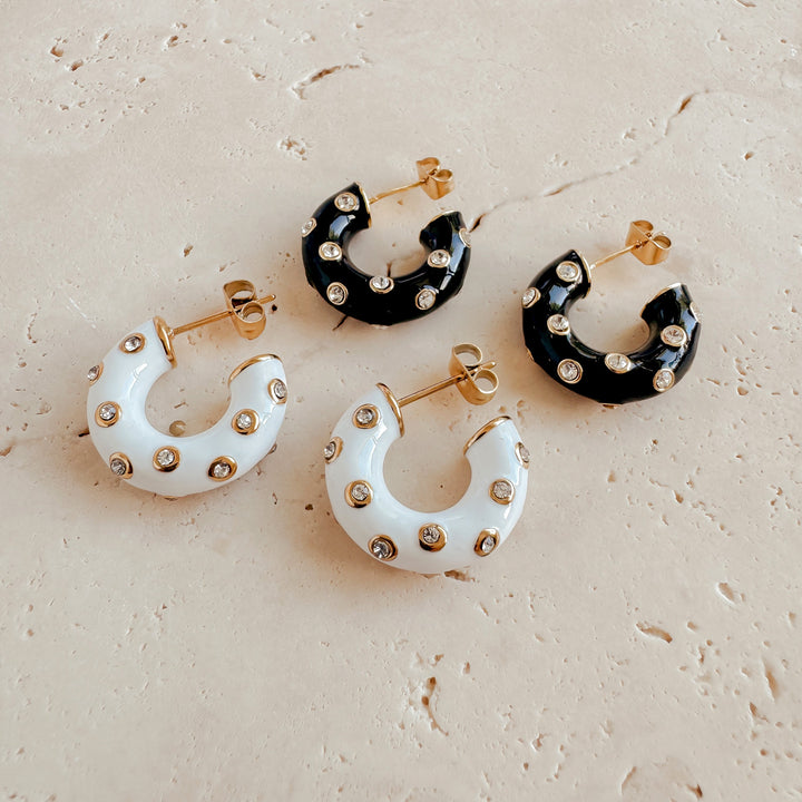 Ezra Stud Earrings - Black - Earrings