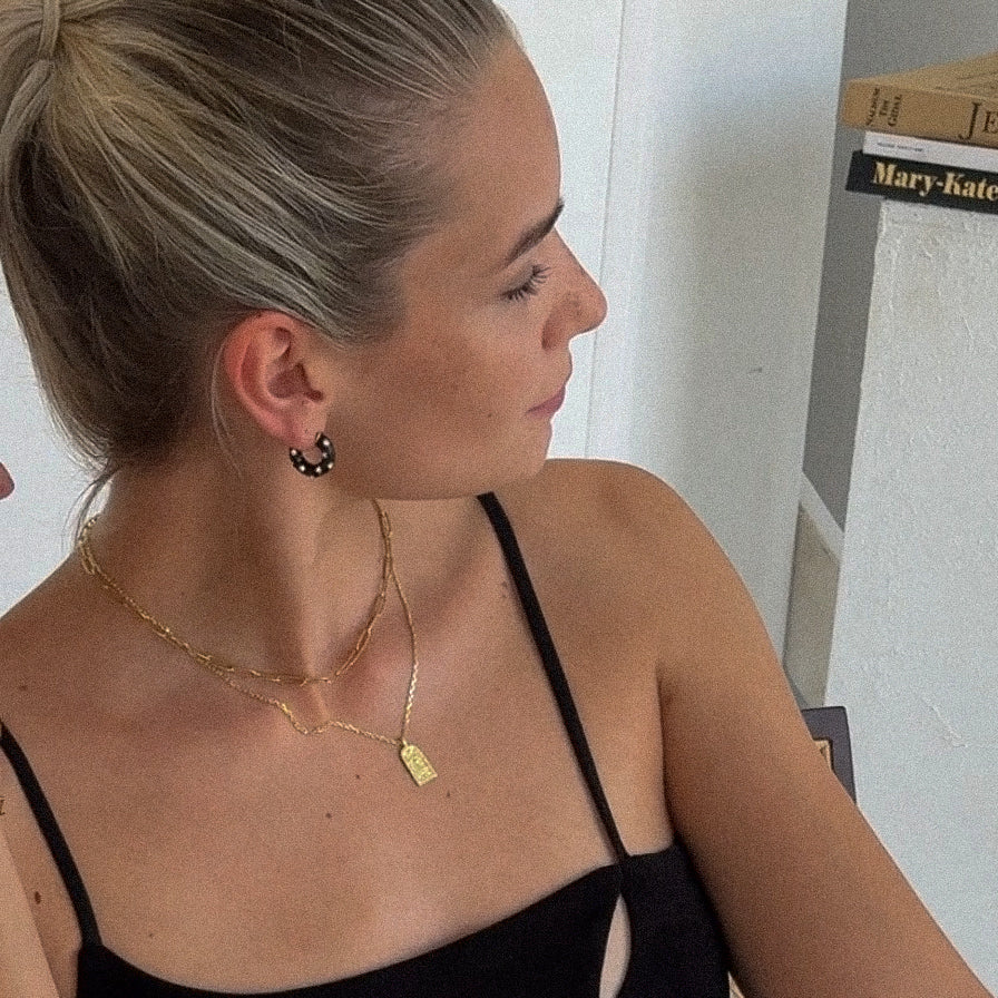 Ezra Stud Earrings - Black - Earrings