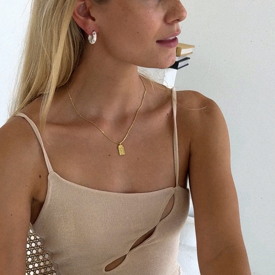Ezra Stud Earrings - White - Earrings