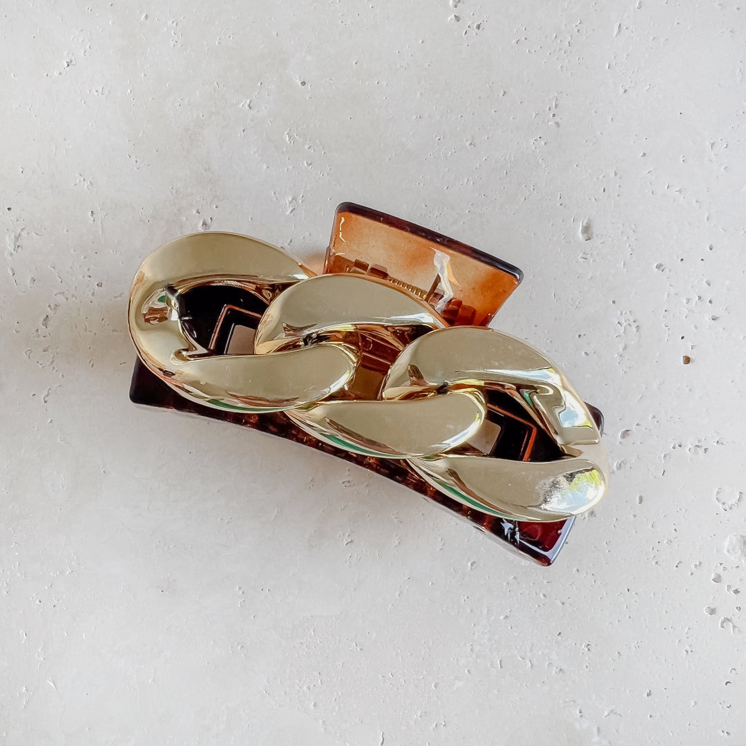 Kourtney Hair Clip Brown - hair clips