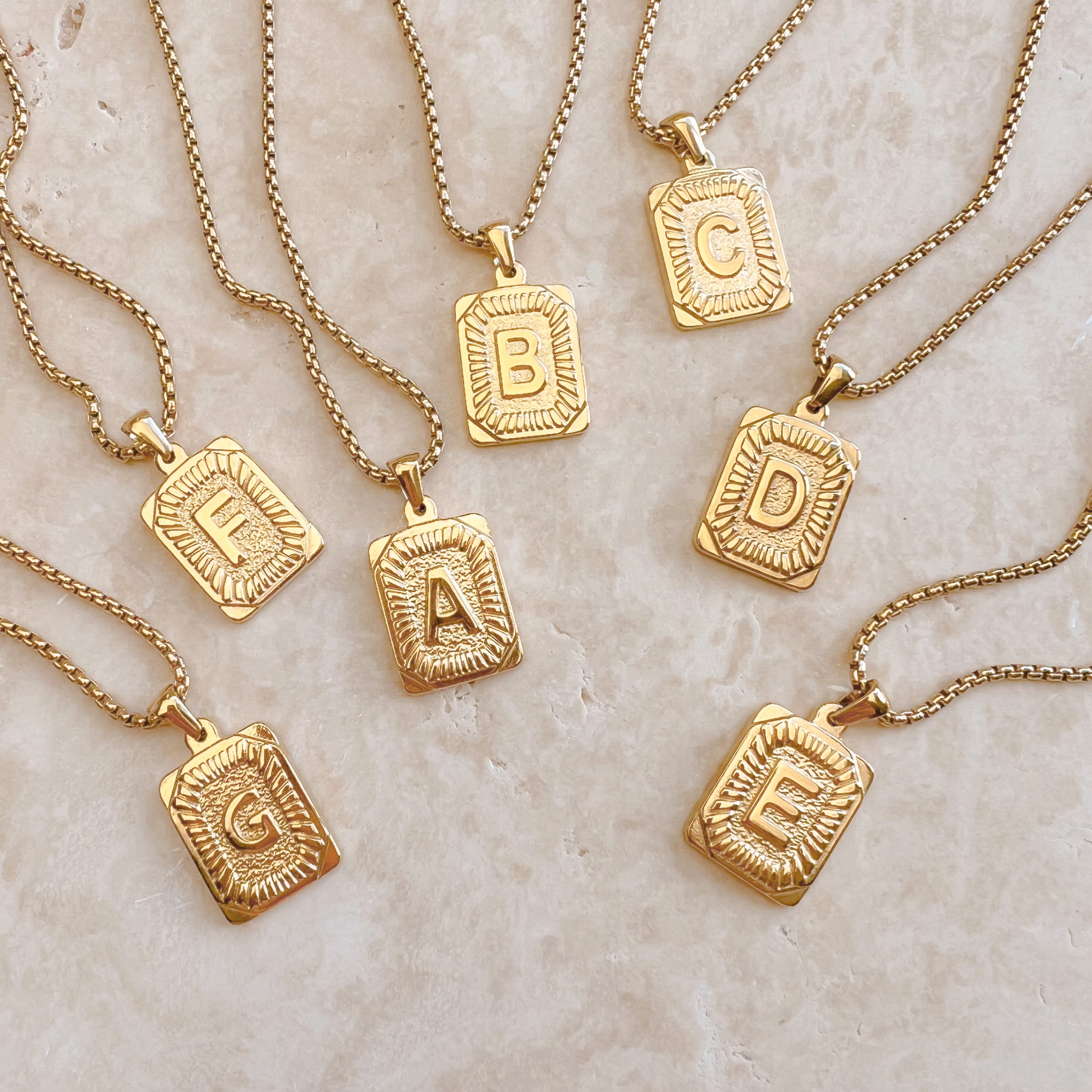 Letter Necklace - Musa Square Design | Isla Boutique AU