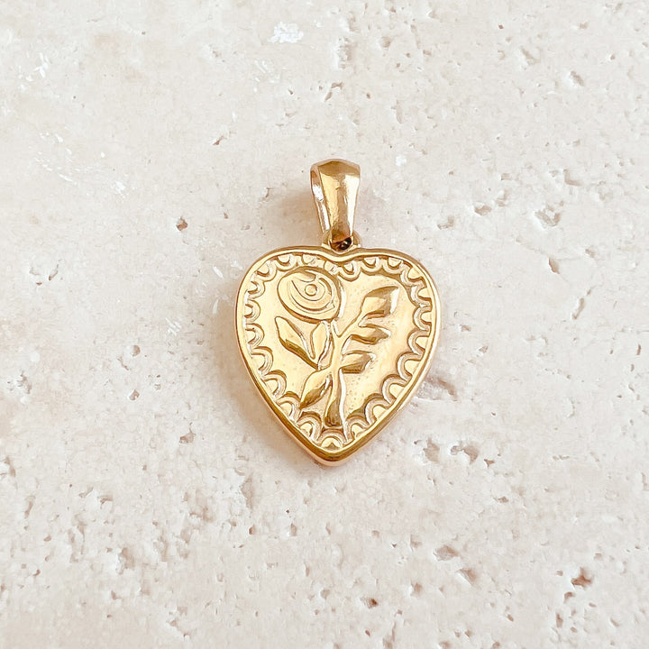 Rose Heart Charm