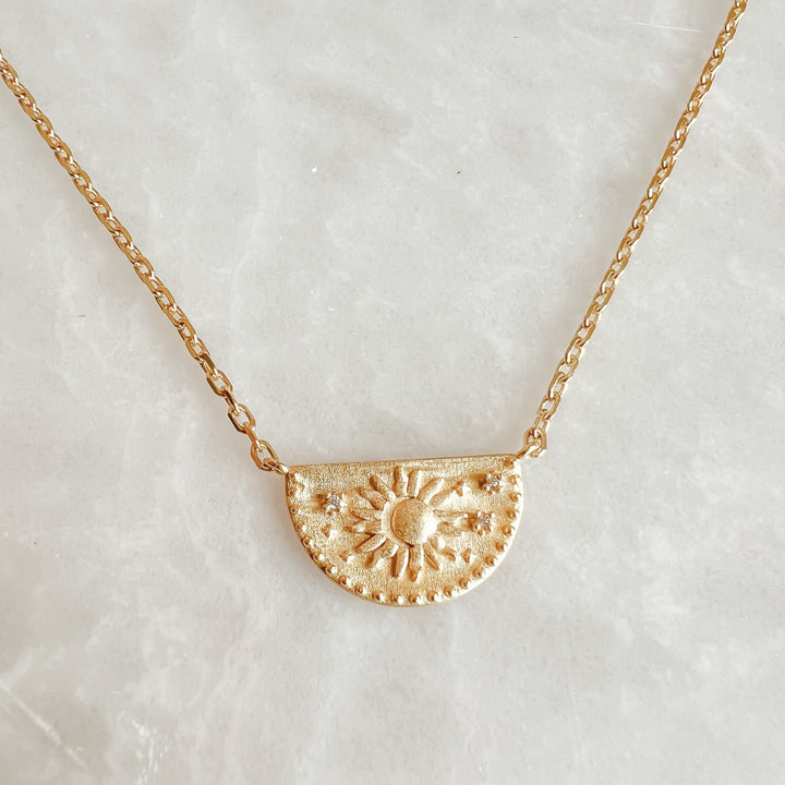 Sun & Moon Necklace - Gold - Necklace