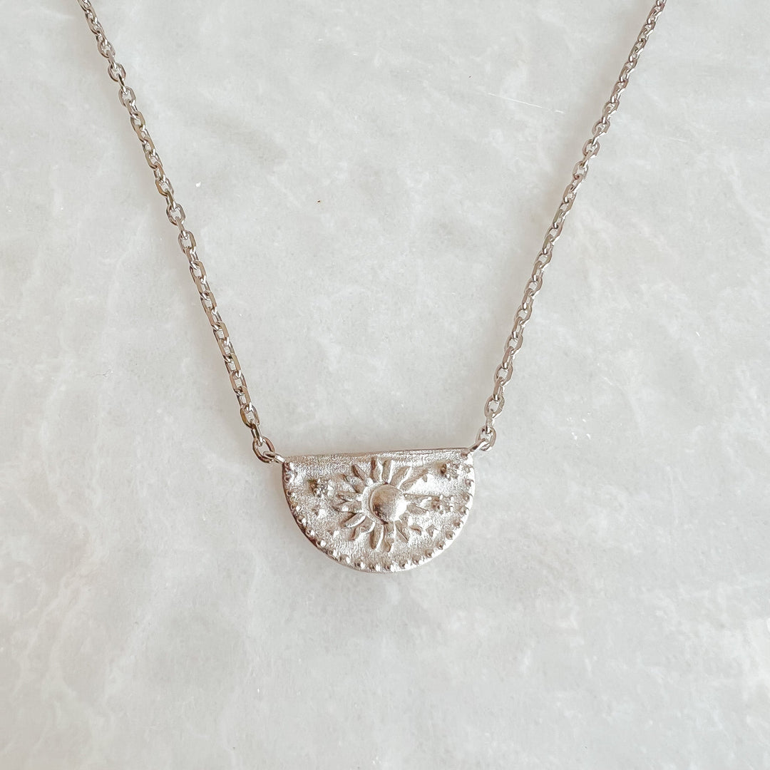 Sun & Moon Necklace - Silver - Necklace